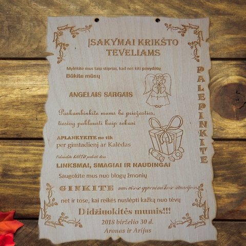 įsakymas krikšto tėveliams
